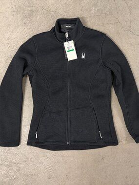 NWT Spyder Women's Endure Full Zip Knit Fleece Jacket – Black – Brand New